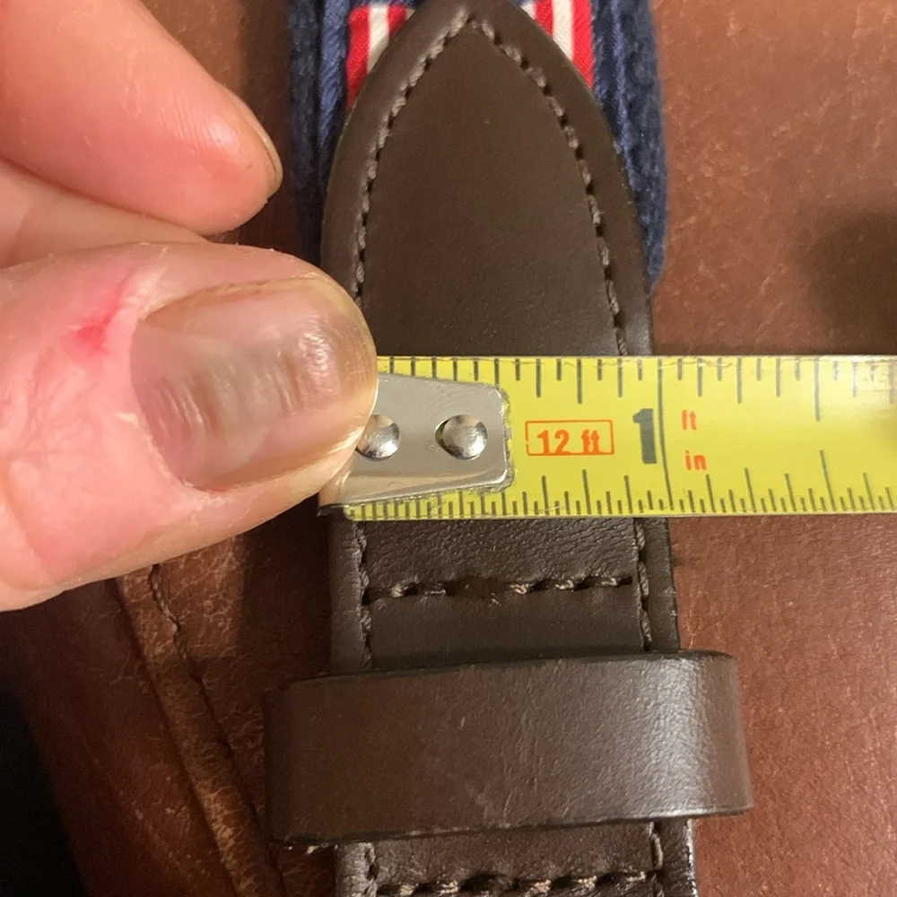 BNWOT VINEYARD VINES AMERICAN FLAGS CANVAS AND LEATHER BELT